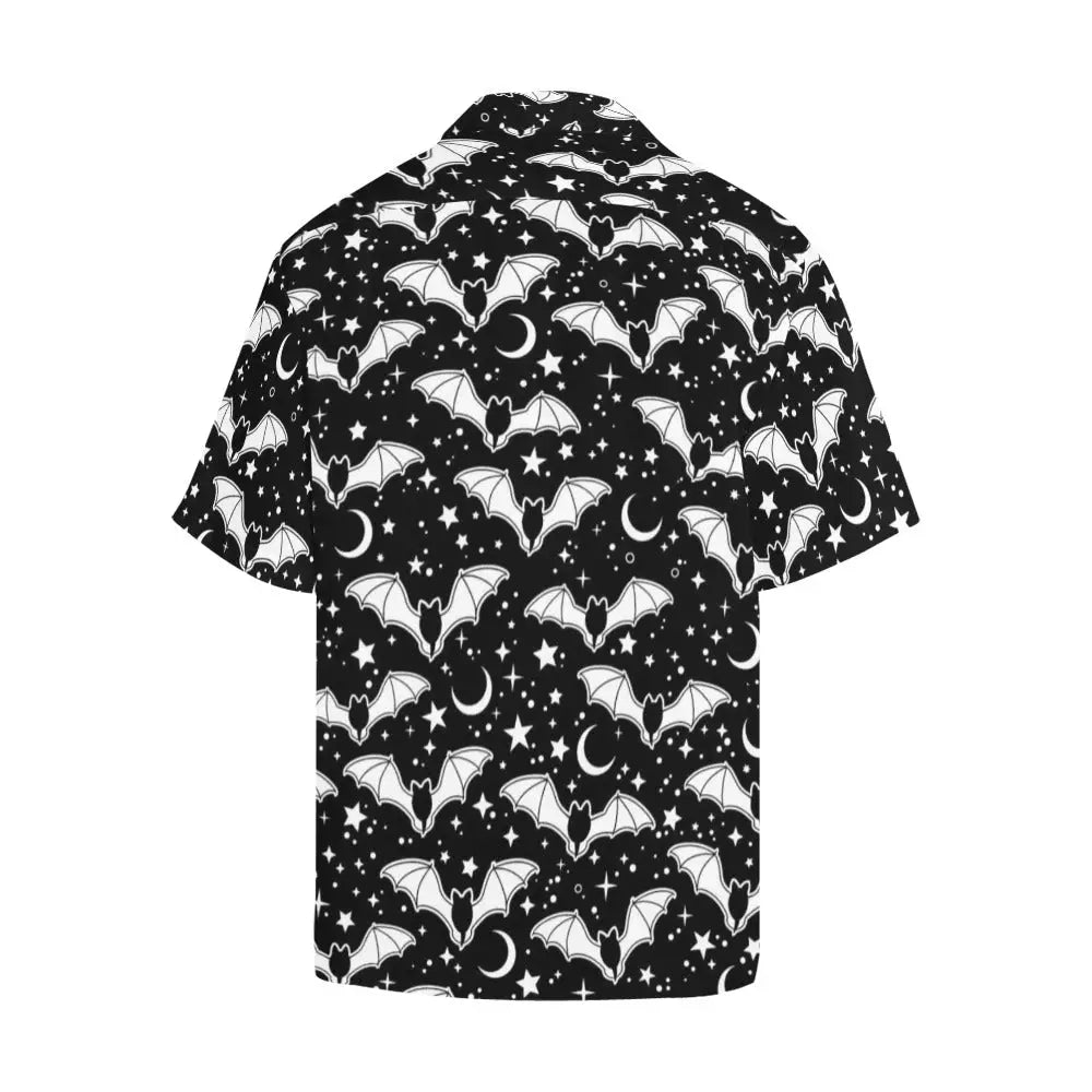 Gothic elegance shirt with notch lapel collar and short sleeves - hawaiian shirt-merged design (model t58)