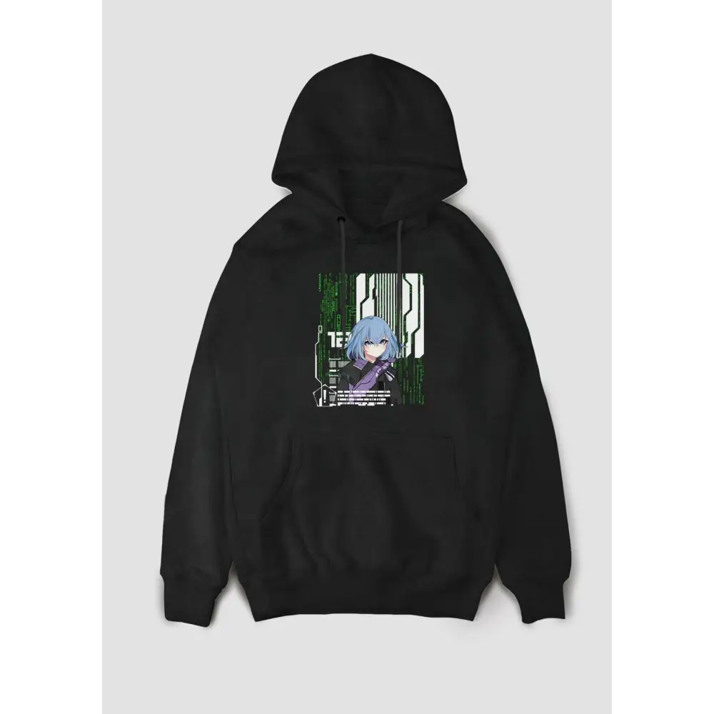 In the matrix anime glitch hoodie - s / black - unisex hoodies