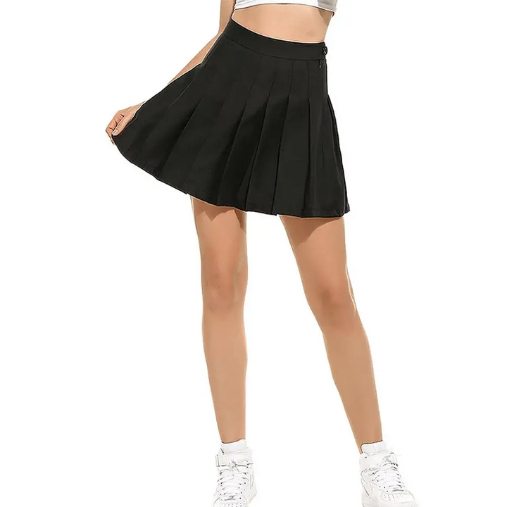 High waisted y2k inner skirt with side button and zipper closure - women skirts