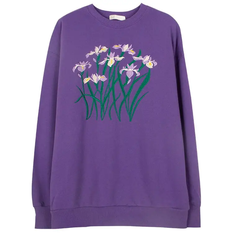 Iris embroidery sweatshirt - sweatshirts