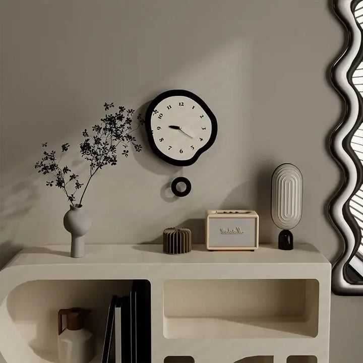 Irregular shape wall clock for a quirky decor accent