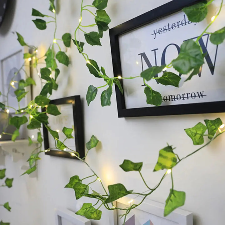 Aesthetic ivy leaf string lights for room ambiance