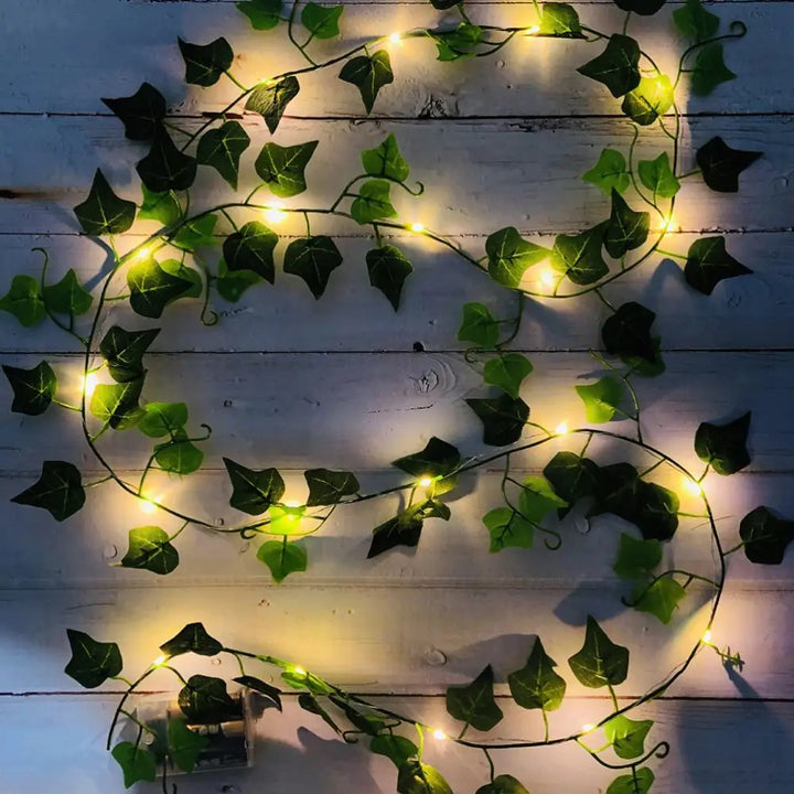 Aesthetic ivy leaf string lights for room ambiance