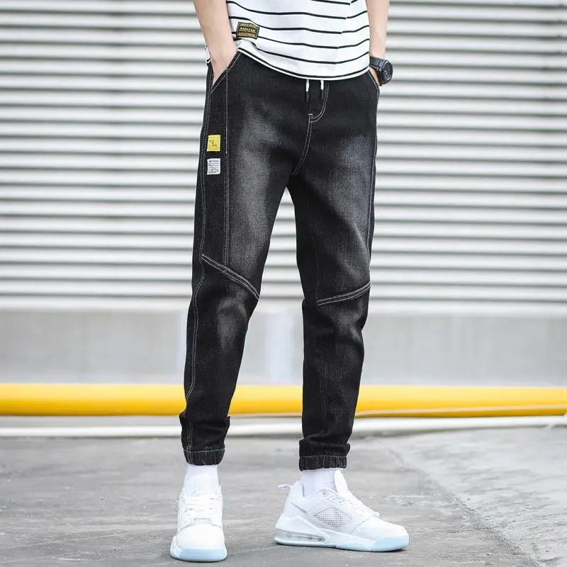 Jean jogger slim fit homme avec chevilles élastiquées - black / m