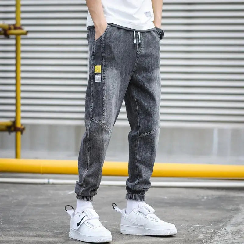 Jean jogger slim fit homme avec chevilles élastiquées - gray / m