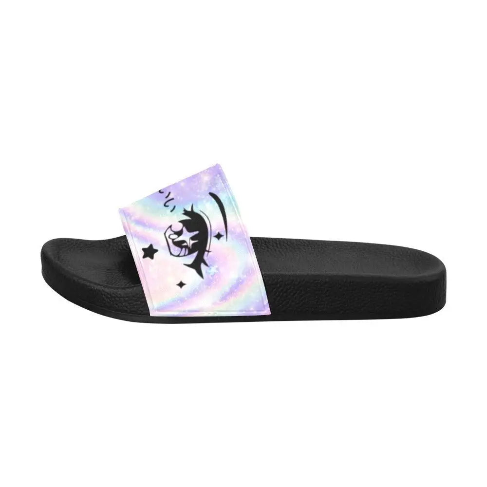 Kawaii anime eyes women’s slide sandals for comfort and style - (057)