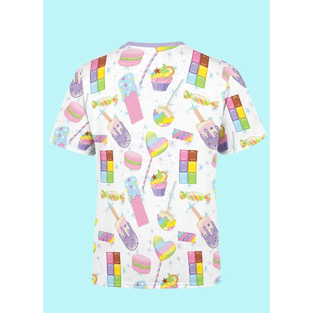 Y2k all over print unisex t-shirt in soft polyester spandex blend - t-shirt