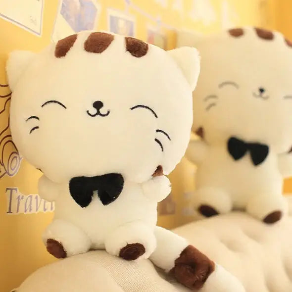 Kawaii cat plushy for bedroom decor and anime aesthetic lovers