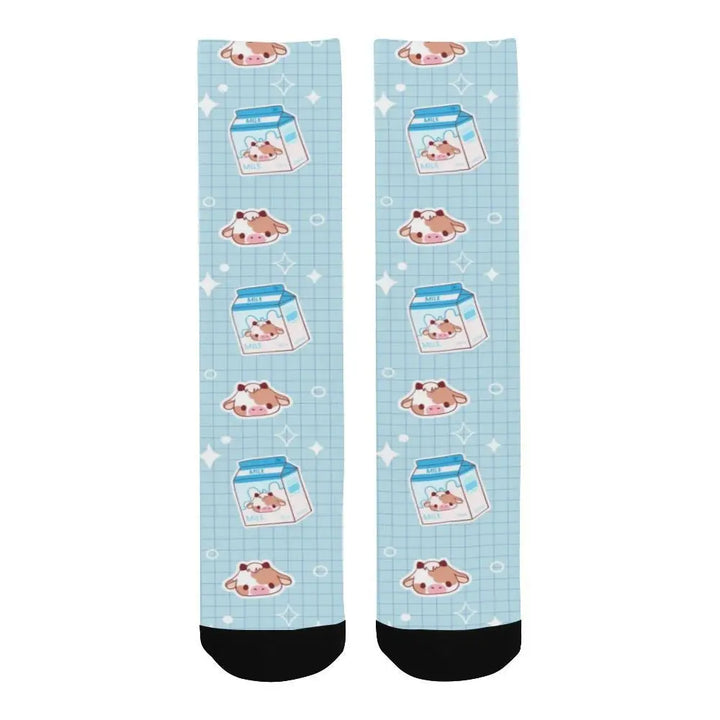 Kawaii cow socks for comfortable all-season style - one size - men’s custom