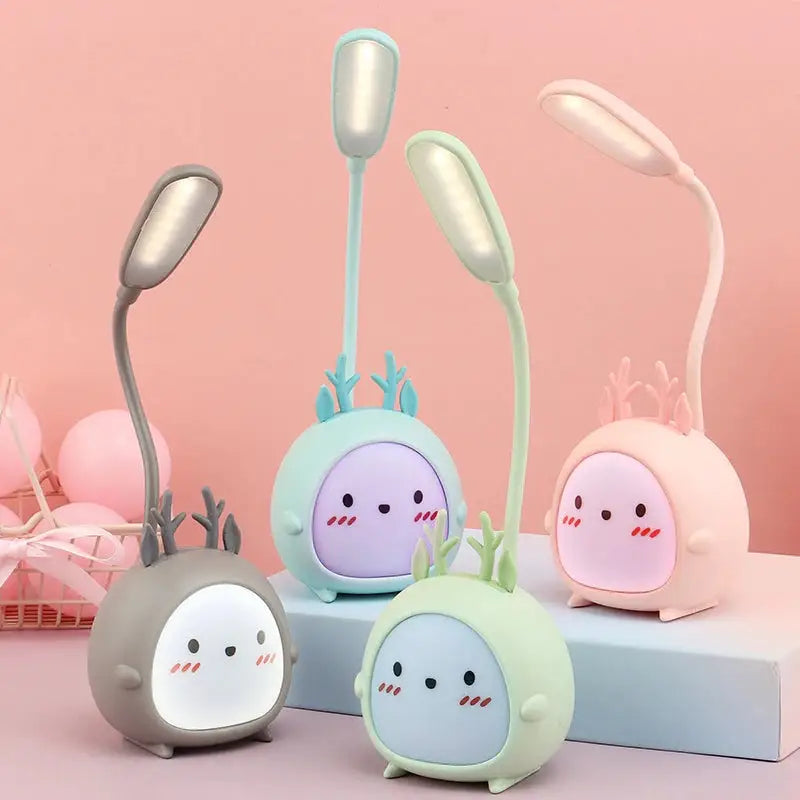 Kawaii desk lamp for stylish study and bedside illumination - gray