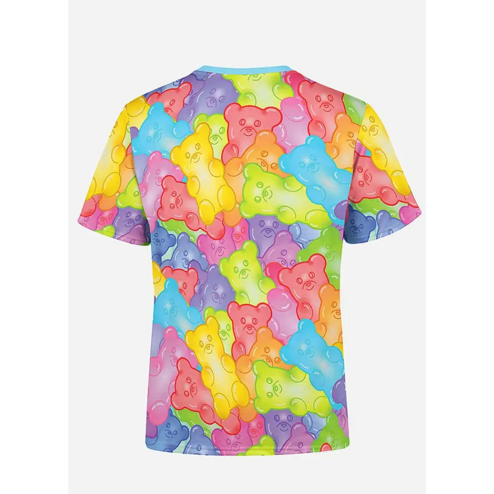 Unisex y2k all over print t-shirt in soft polyester spandex - t-shirt