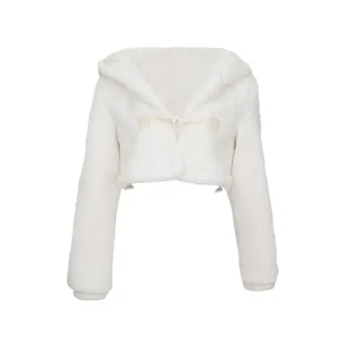 Y2k inspired mini skirt with full zip closure in polyester - xs / white mao coat