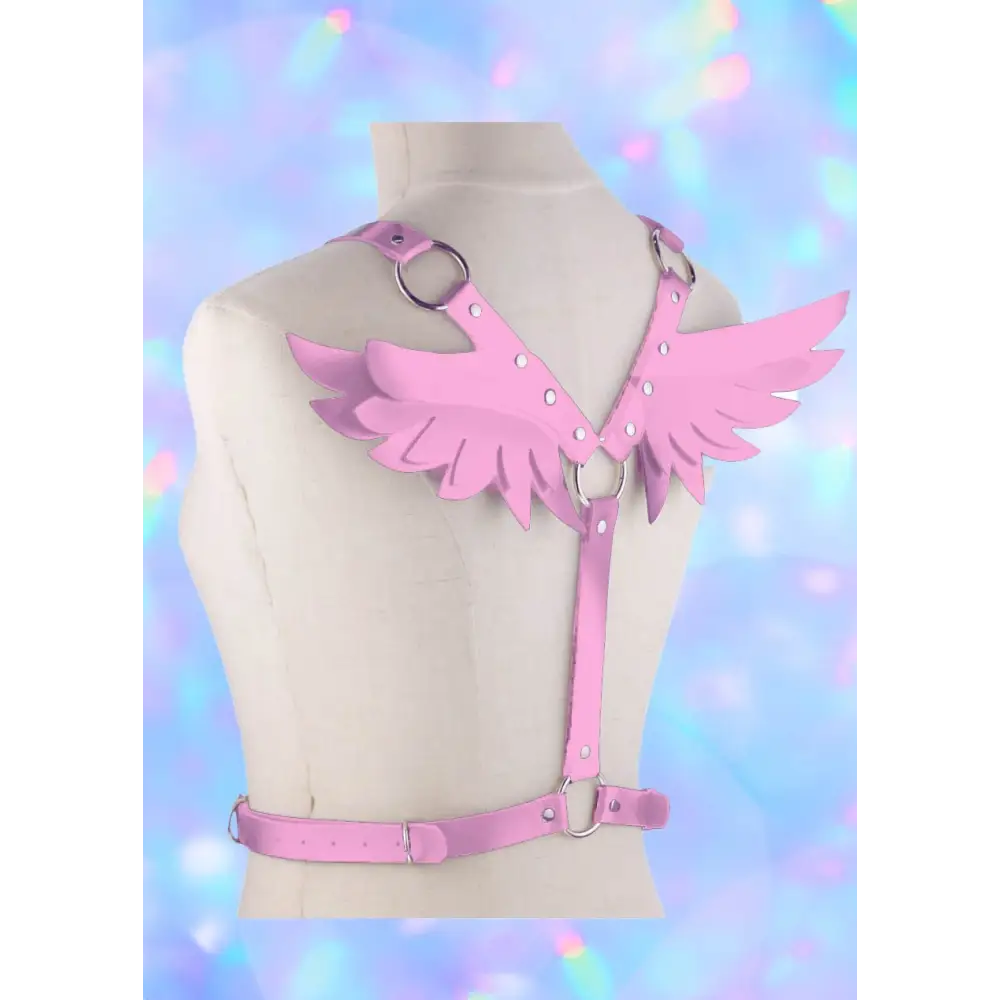 Kawaii pink magical wings body harness in high-quality pu leather - accessories