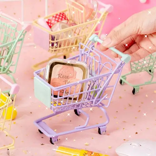 Kawaii shopping trolley for makeup and stationery storage