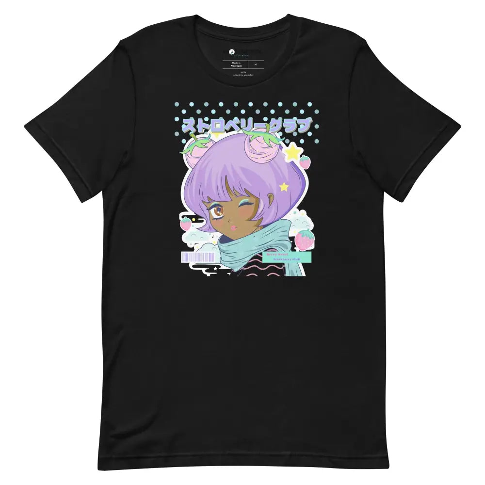 Kawaii anime t-shirt for y2k style lovers - black / xs - t-shirts