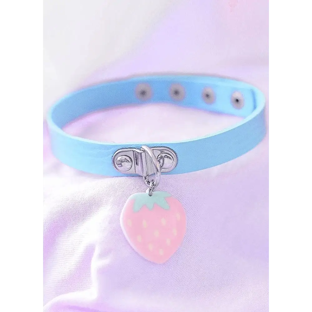 Strawberry pastel choker from in control clothing boutique - blue / m