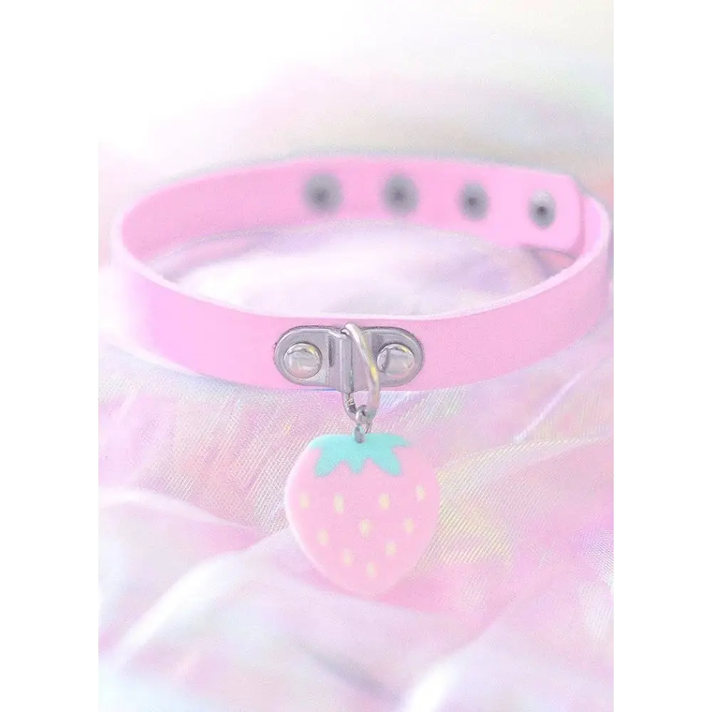 Strawberry pastel choker from in control clothing boutique - pink / m