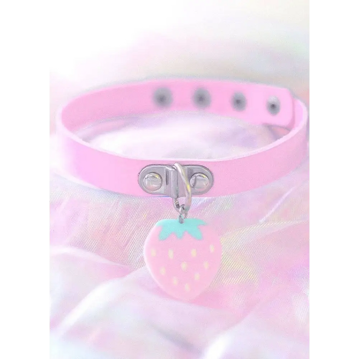 Strawberry pastel choker from in control clothing boutique - pink / m