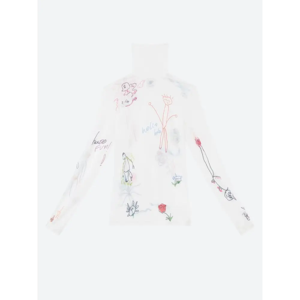 Whimsical doodle y2k jacket with sheer fabric and playful vibes - top