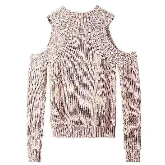 Knit off shoulder sweater