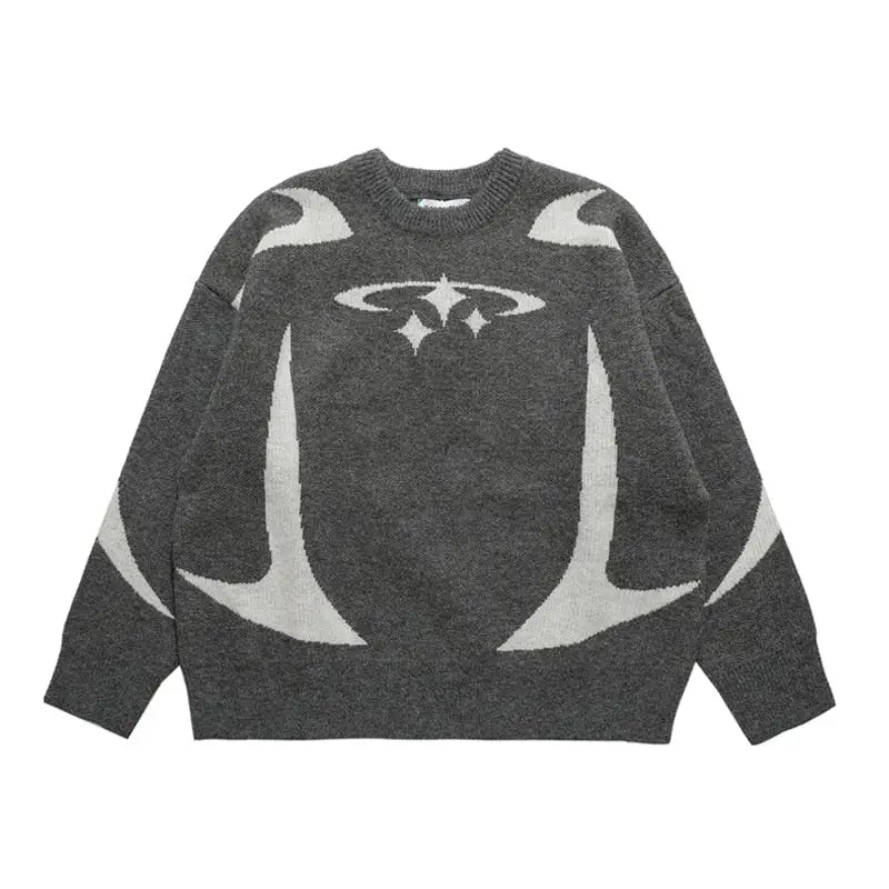 Y2k knit sweater - contemporary fashion and timeless style - grey / s