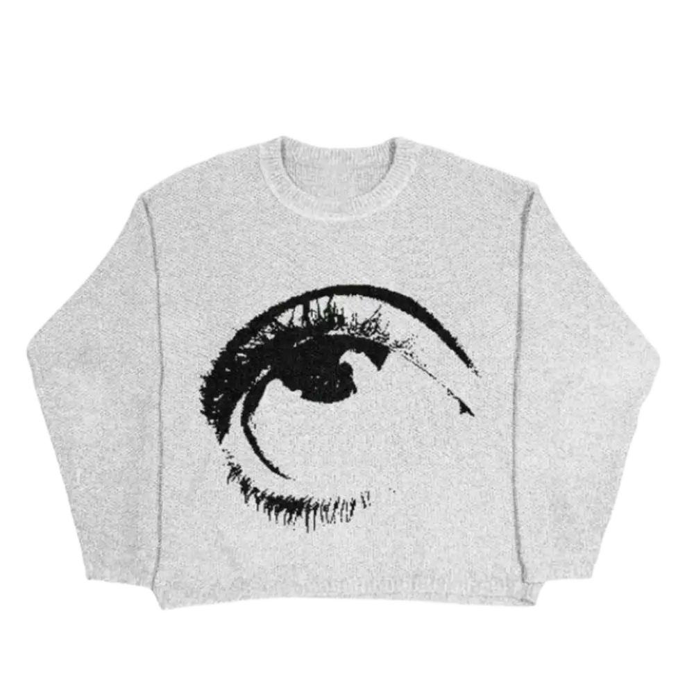 Knitterd eye 2.0 heavy 400gsm sweater y2k - washed grey / m
