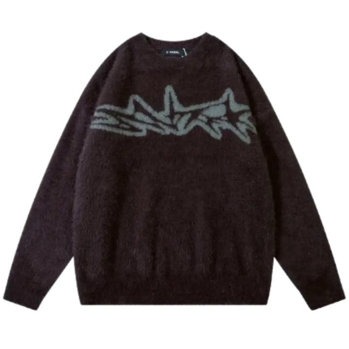 Knitterd graffiti heavy 400gsm sweater y2k - braun / s