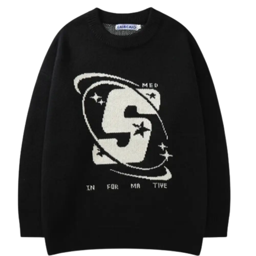 Knitterd s heavy 400gsm sweater y2k - black / m