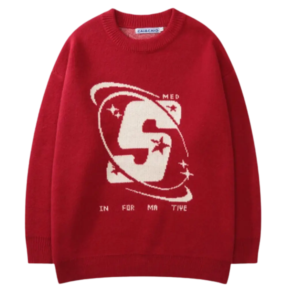 Knitterd s heavy 400gsm sweater y2k - red / m