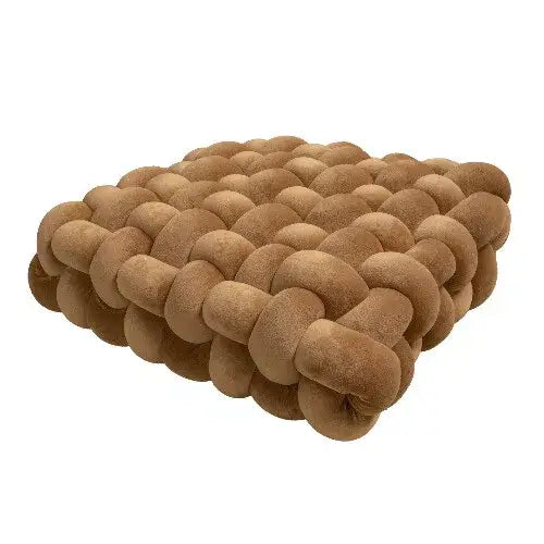 Quirky knot cushion for y2k style and comfy support - brown / small