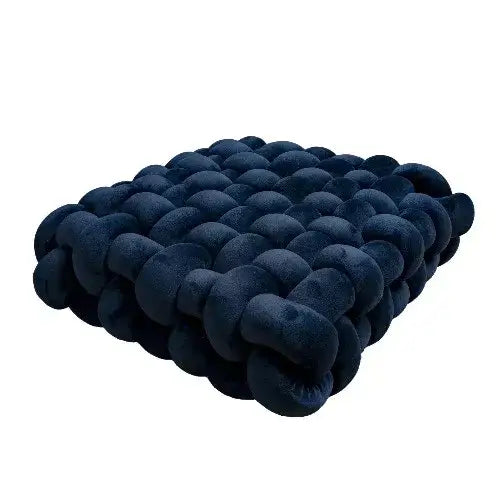 Quirky knot cushion for y2k style and comfy support - navy blue / small