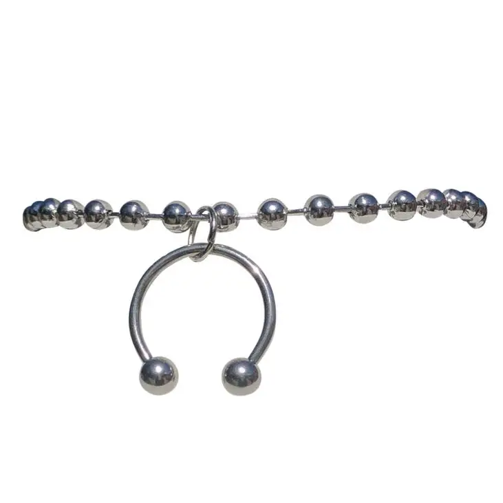 Y2k know what i want necklace with metal ball and septum pendant - standart / silver