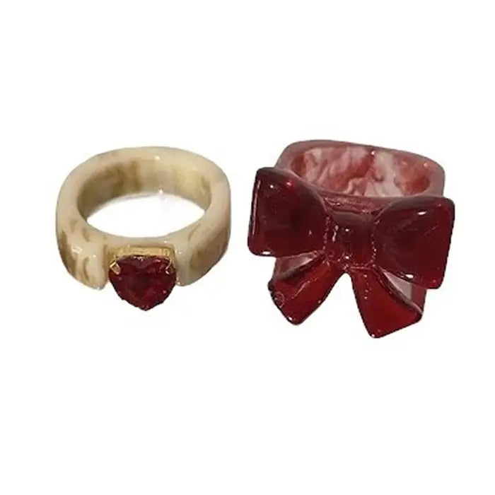 Korean aesthetic acrylic rings for stylish accessories - standart/ 2pcs - ring