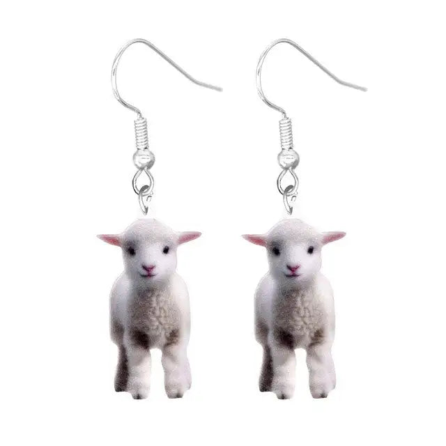 Lamb drop earrings - standart / blue - earrings