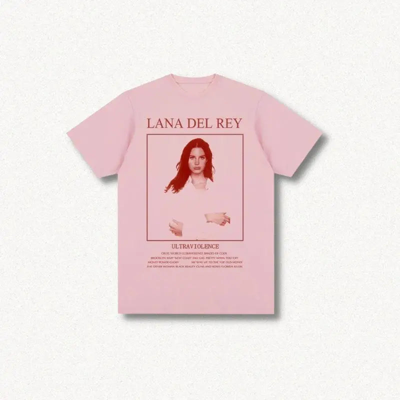 Lana del rey graphic tee for music fans - pink / s