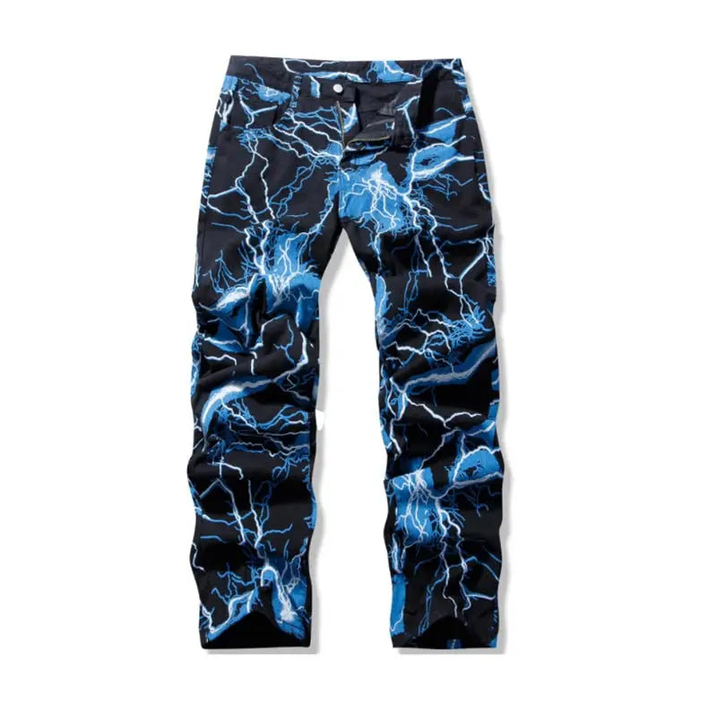 Jean y2k imprimé au laser pour streetwear - bleu / s