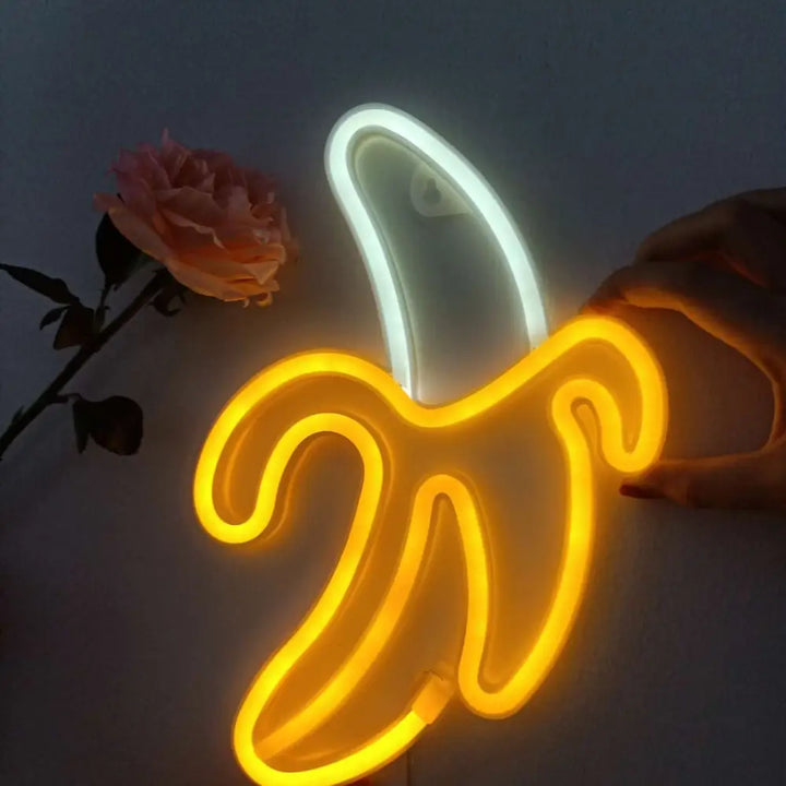 Aesthetic led neon light for room ambiance and decoration - banana