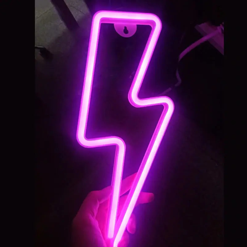 Aesthetic led neon light for room ambiance and decoration - lightning strike