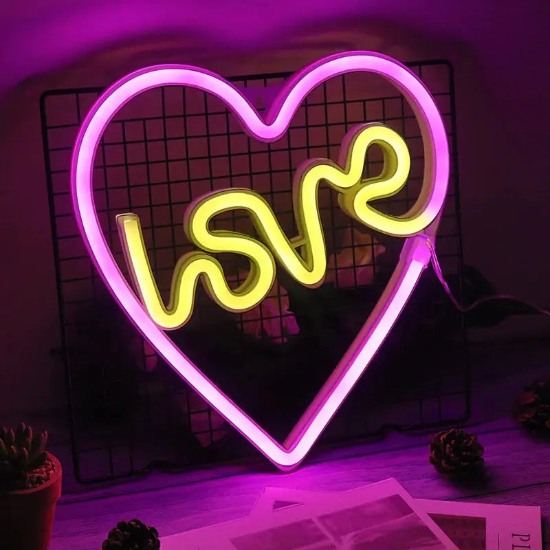 Aesthetic led neon light for room ambiance and decoration - love heart