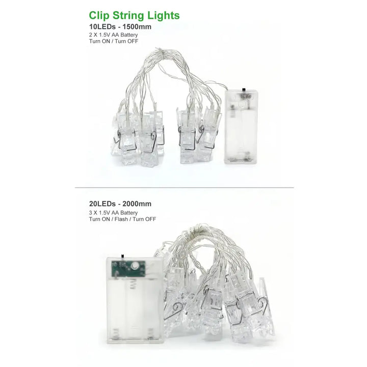 Led string lights with photo clippers for memorable room decor