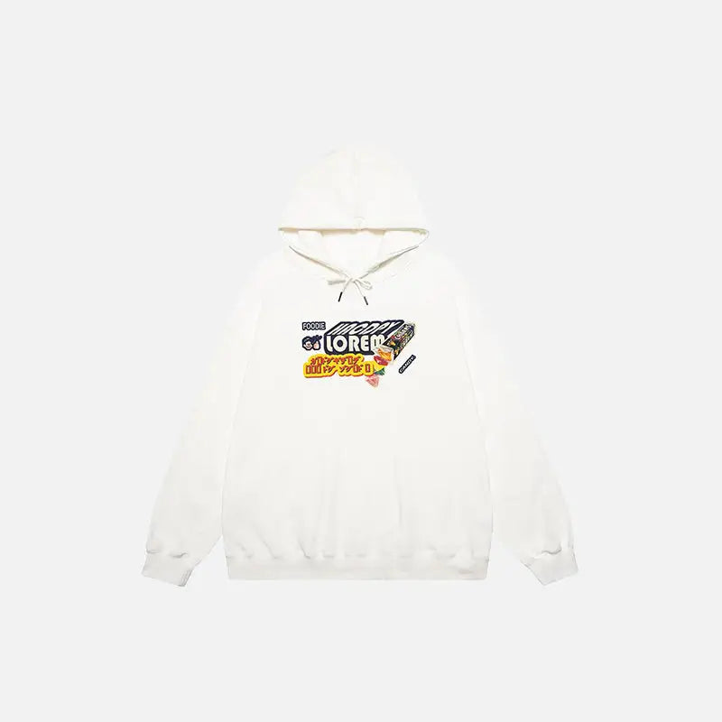 Letter candy print oversized hoodie y2k - white / m - hoodies