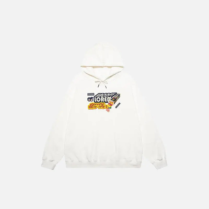 Letter candy print oversized hoodie y2k - white / m - hoodies