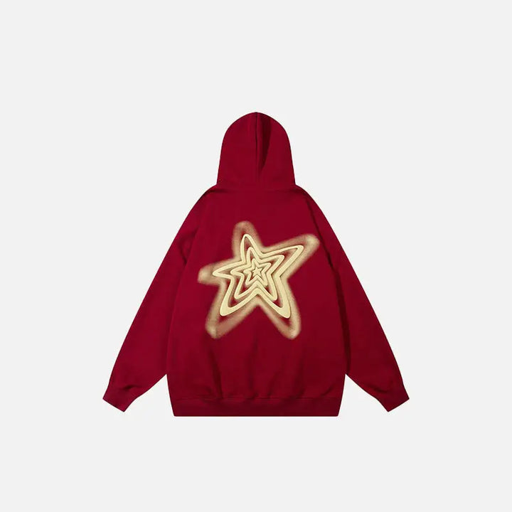 Letter print star oversized hoodie y2k - hoodies