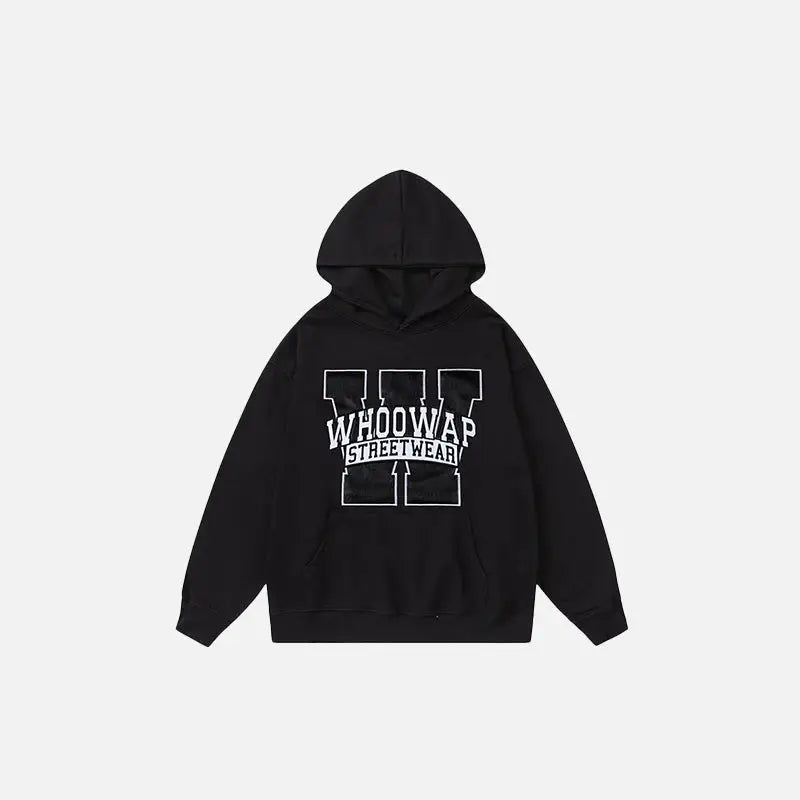 Letter printed oversized hoodie y2k - black / m - hoodies