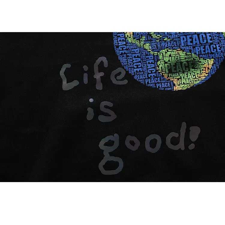 ’life is good’ earth print hoodie y2k - hoodie