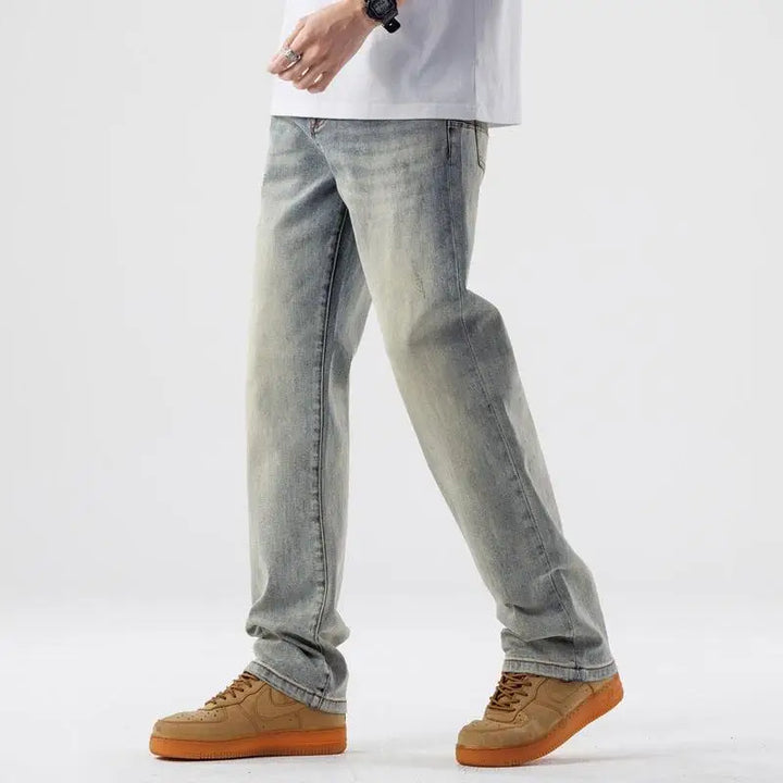 Light wash straight leg jeans - gray / s