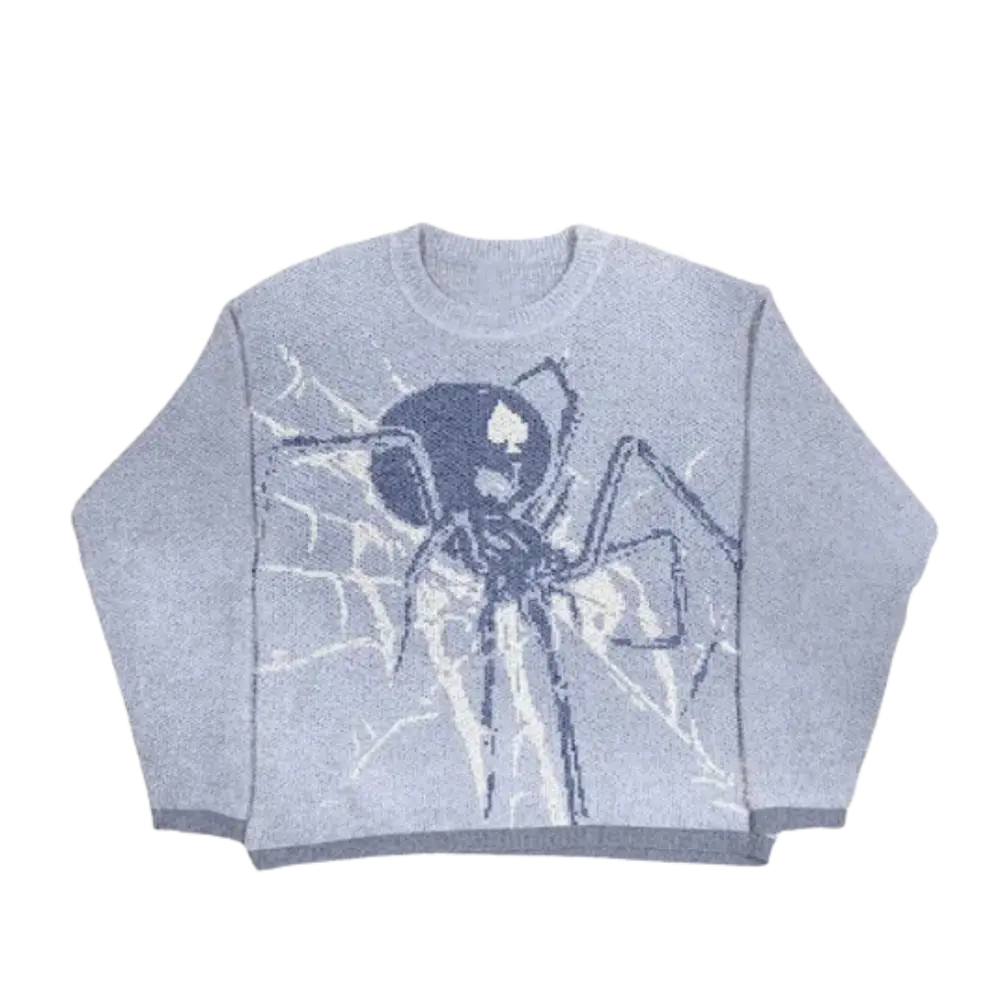 Lightblue spider heavy 400gsm sweater y2k - hellblau / m
