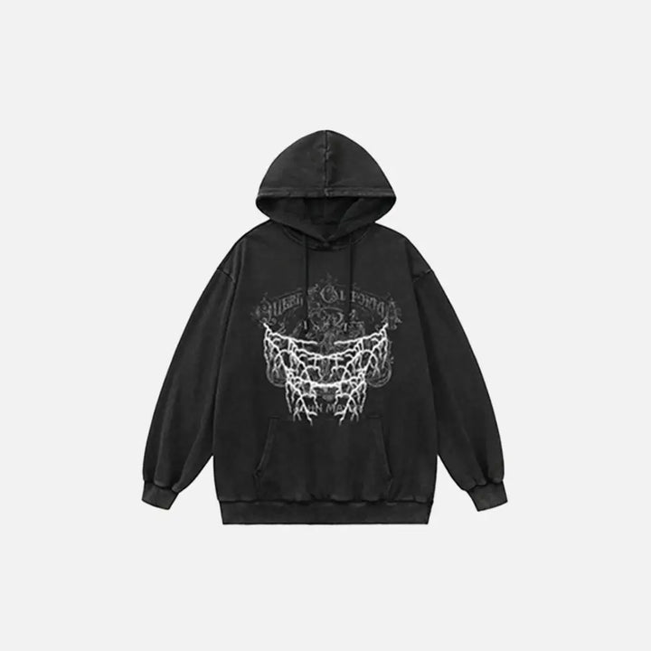 Lightning statue hoodie y2k - black / s - hoodies