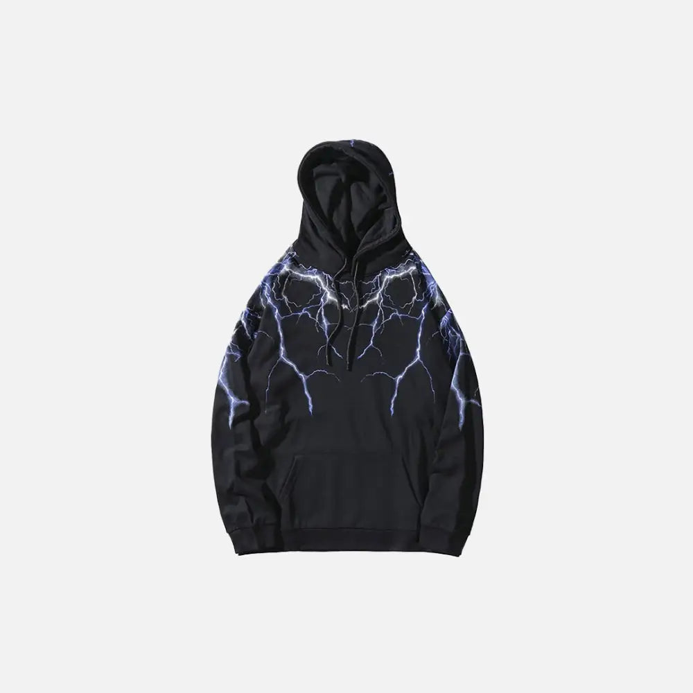 Lightning strikes hoodie y2k - black / s - hoodies