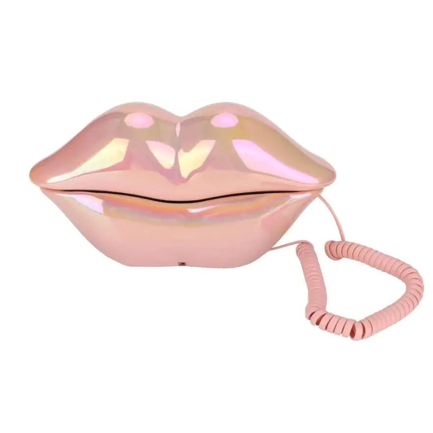 Lip shaped phone decor for a y2k aesthetic room - pink